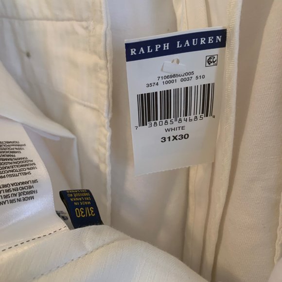 Polo Ralph Lauren White Chinos Anchor Embroidery - Picture 4 of 5